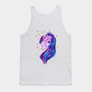 Sparkling Purple Unicorn Tank Top